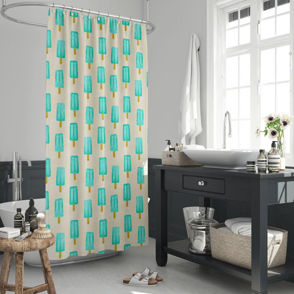 Ice Pop Pattern D1 Washable Waterproof Shower Curtain-Shower Curtains-CUR_SH_EL-IC 5015648 IC 5015648, Ancient, Baby, Children, Historical, Kids, Medieval, Patterns, Pop Art, Retro, Seasons, Signs, Signs and Symbols, Vintage, Watercolour, ice, pop, pattern, d1, washable, waterproof, shower, curtain, cream, watercolor, backdrop, background, cold, cone, cute, cutout, dairy, delicious, desert, design, flavor, frozen, joy, juice, melt, milk, paper, party, season, shapes, simple, snack, spring, stick, sugar, sum