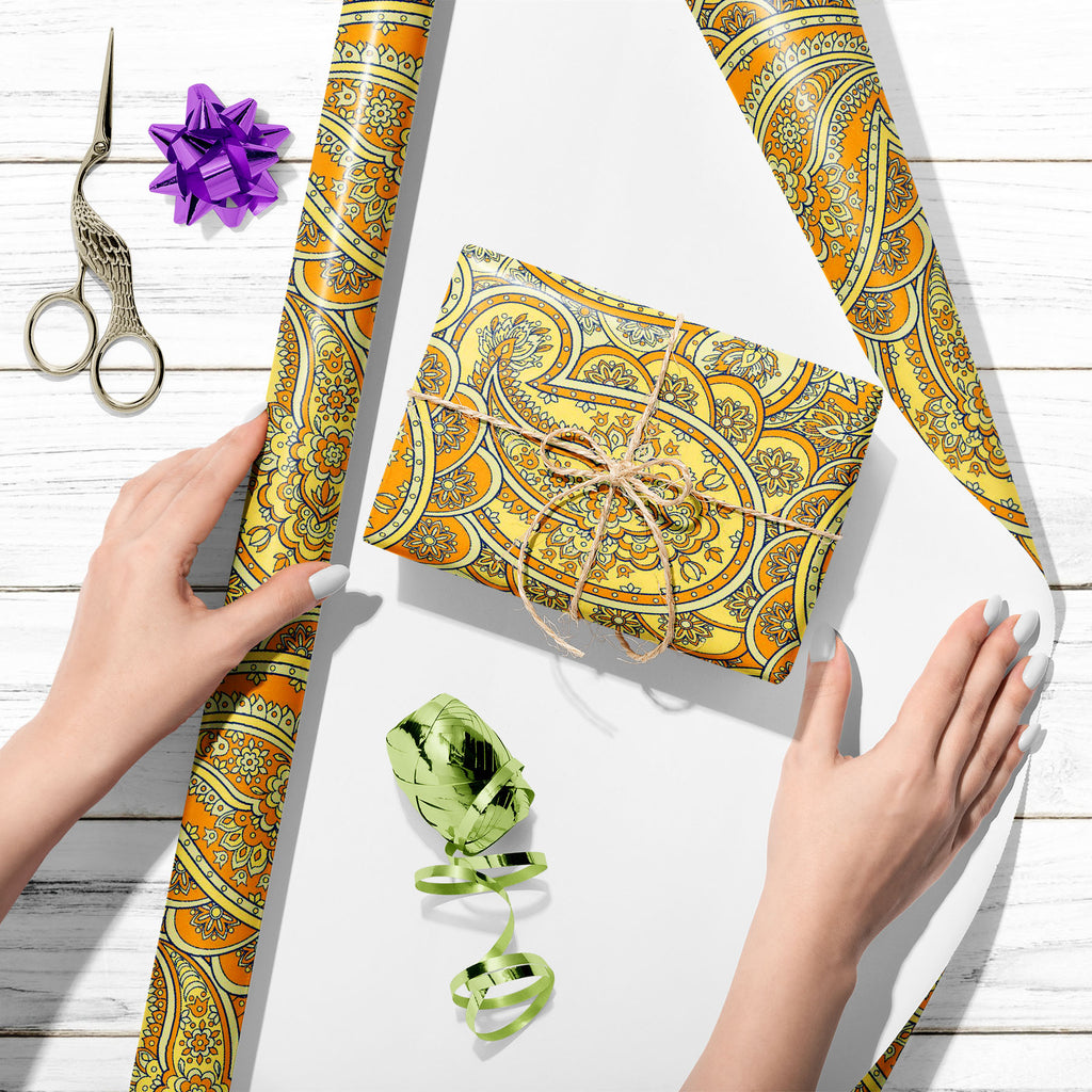 Yellow Vintage Paisley Art & Craft Gift Wrapping Paper-Wrapping Papers-WRP_PP-IC 5015651 IC 5015651, Abstract Expressionism, Abstracts, Ancient, Botanical, Culture, Decorative, Digital, Digital Art, Ethnic, Floral, Flowers, Graphic, Historical, Illustrations, Indian, Medieval, Modern Art, Nature, Paisley, Patterns, Persian, Retro, Semi Abstract, Signs, Signs and Symbols, Traditional, Tribal, Vintage, World Culture, yellow, art, craft, gift, wrapping, paper, seamless, abstract, backdrop, background, beautifu