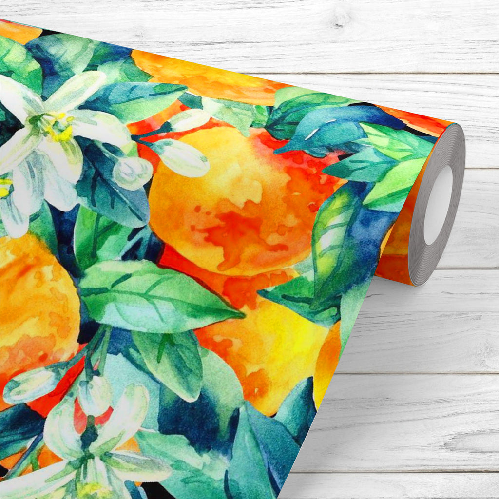 Madarine Orange Fruit with Leaves and Blossom Wallpaper Roll-Wallpapers Peel & Stick-WAL_PA-IC 5015653 IC 5015653, Ancient, Art and Paintings, Beverage, Black, Black and White, Botanical, Cuisine, Floral, Flowers, Food, Food and Beverage, Food and Drink, Fruit and Vegetable, Fruits, Historical, Illustrations, Kitchen, Medieval, Nature, Patterns, Retro, Scenic, Signs, Signs and Symbols, Tropical, Vintage, Watercolour, madarine, orange, fruit, with, leaves, and, blossom, wallpaper, roll, flower, watercolor, p