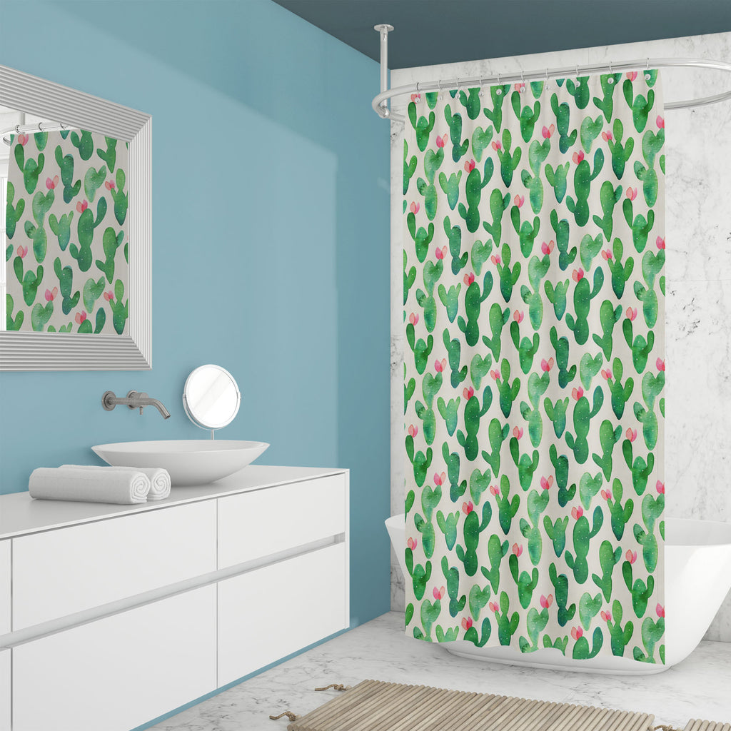 Watercolor Botanical Cacti D1 Washable Waterproof Shower Curtain-Shower Curtains-CUR_SH_EL-IC 5015665 IC 5015665, Botanical, Floral, Flowers, Nature, Patterns, Scenic, Signs, Signs and Symbols, Tropical, Watercolour, watercolor, cacti, d1, washable, waterproof, shower, curtain, cactus, pattern, background, seamless, texture, wallpaper, cute, color, water, simple, paper, plant, succulent, bloom, backdrop, blooming, desert, design, dry, flower, green, heat, paint, prickly, sand, spikes, succulents, trendy, wr