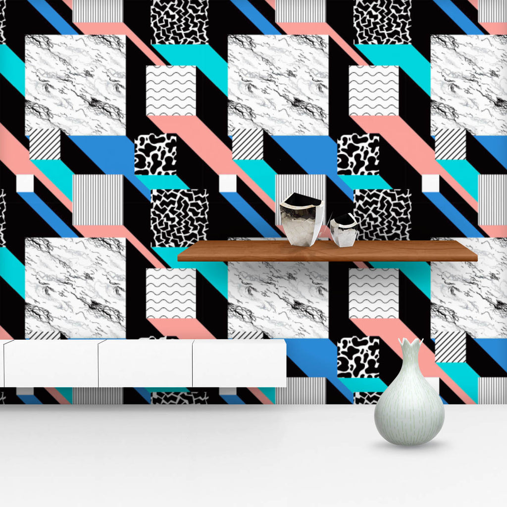 Geometric Pattern D21 Wallpaper Roll-Wallpapers Peel & Stick-WAL_PA-IC 5015669 IC 5015669, 80s, Abstract Expressionism, Abstracts, Art and Paintings, Black, Black and White, Cubism, Decorative, Digital, Digital Art, Fashion, Geometric, Geometric Abstraction, Graphic, Hipster, Illustrations, Marble, Marble and Stone, Minimalism, Modern Art, Patterns, Semi Abstract, Signs, Signs and Symbols, Triangles, White, pattern, d21, wallpaper, roll, memphis, avant, garde, seamless, bauhaus, style, texture, vector, abst
