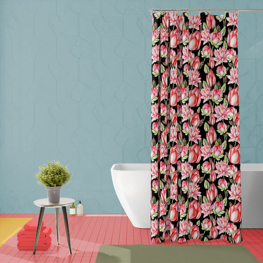Watercolor Lotus Washable Waterproof Shower Curtain-Shower Curtains-CUR_SH_EL-IC 5015670 IC 5015670, Ancient, Art and Paintings, Asian, Black and White, Botanical, Buddhism, Chinese, Culture, Drawing, Ethnic, Floral, Flowers, God Buddha, Historical, Illustrations, Indian, Love, Medieval, Nature, Patterns, Romance, Scenic, Signs, Signs and Symbols, Symbols, Traditional, Tribal, Vintage, Watercolour, Wedding, White, World Culture, watercolor, lotus, washable, waterproof, shower, curtain, aromatic, art, backgr