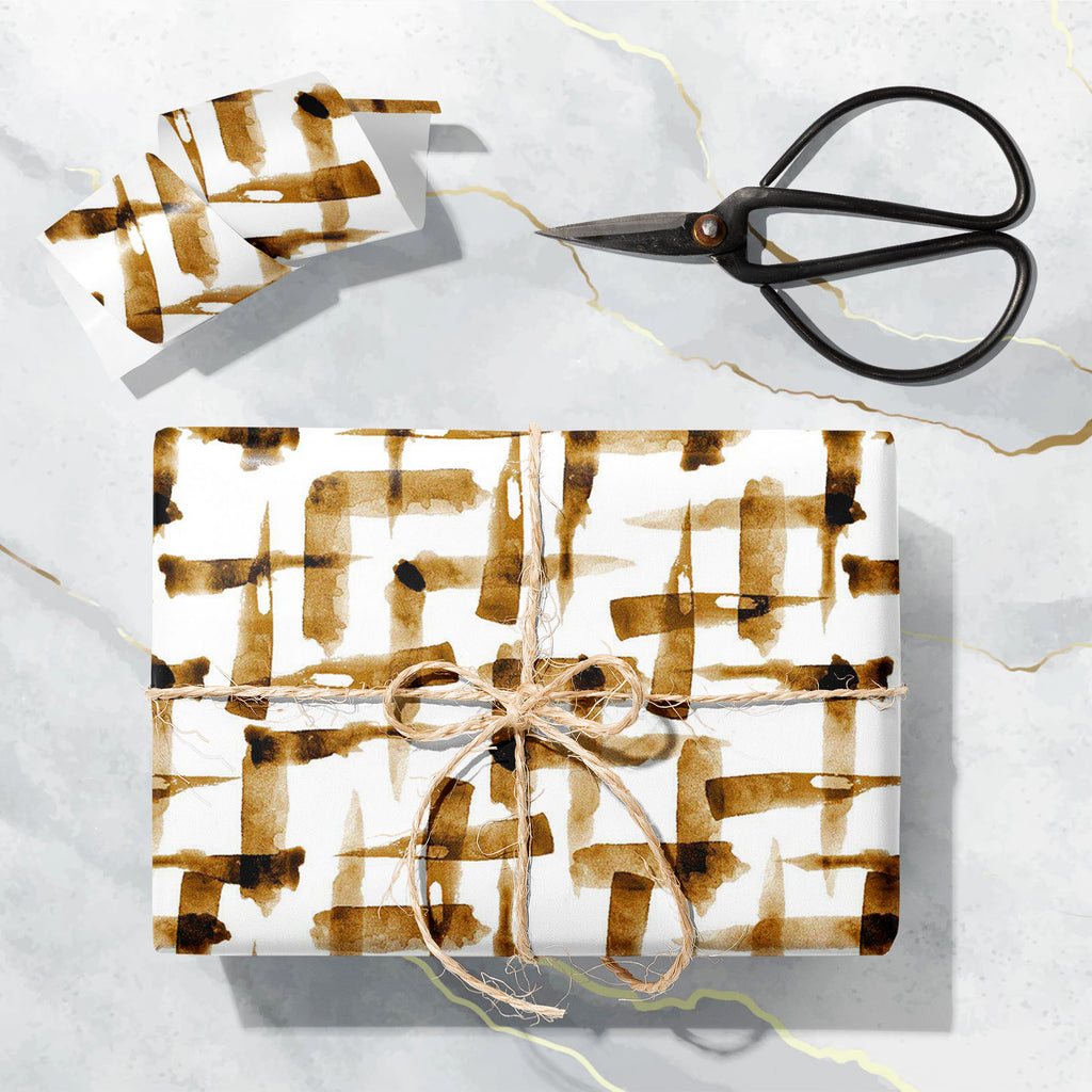 Abstract Brush Stroke D14 Art & Craft Gift Wrapping Paper - Wrapping Papers - ArtzFolio.com