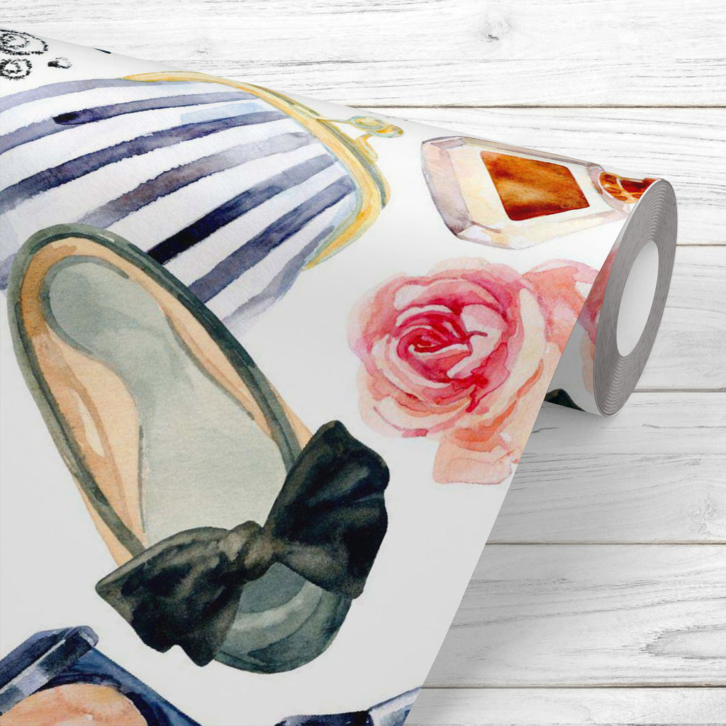 Watercolor Women's Beauty Wallpaper Roll-Wallpapers Peel & Stick-WAL_PA-IC 5015694 IC 5015694, Art and Paintings, Black, Black and White, Bohemian, Botanical, Fashion, Floral, Flowers, Illustrations, Nature, Patterns, Signs, Signs and Symbols, Watercolour, watercolor, women's, beauty, wallpaper, roll, pattern, seamless, makeup, print, paint, bow, hand, flower, high, background, illustration, line, make, perfume, shoes, trendy, up, advertisement, art, beautiful, bottle, brush, chic, color, coral, cosmetics, 