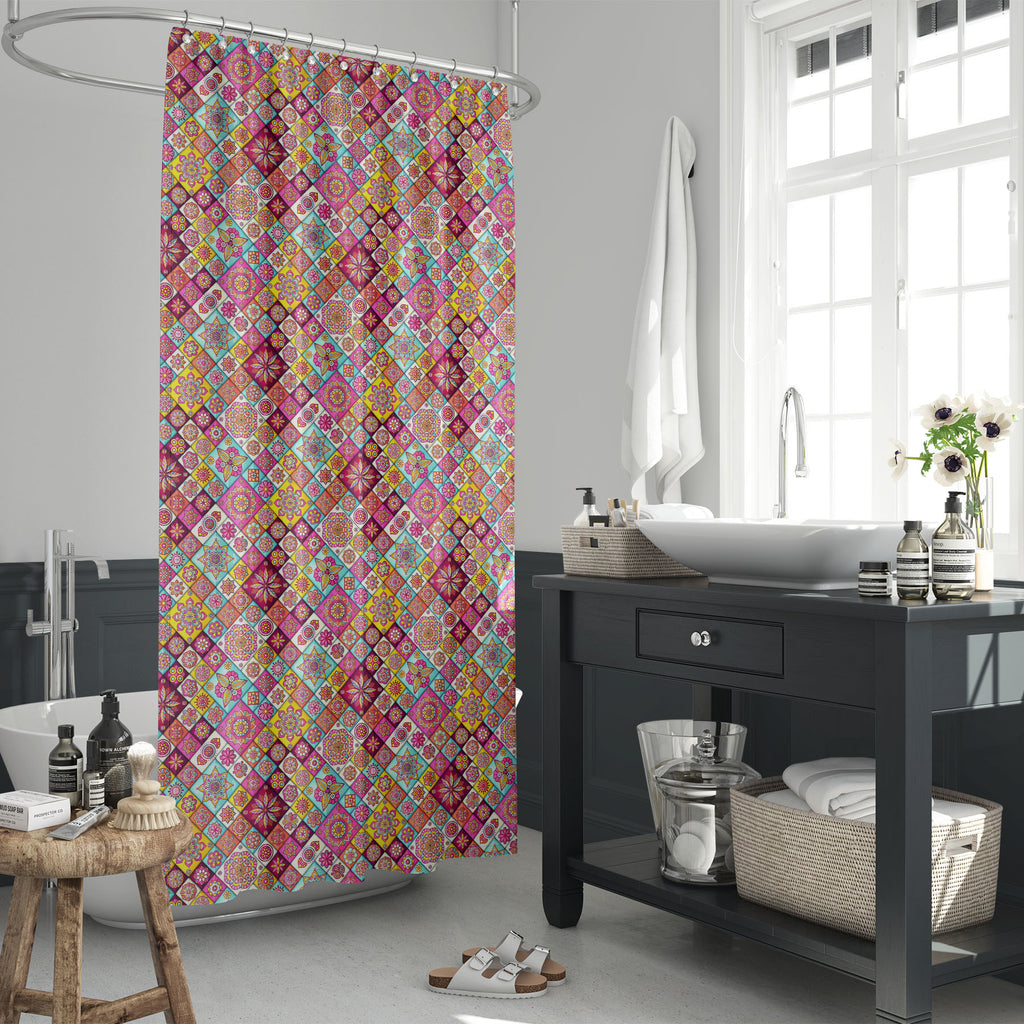 Vintage Motifs Art D6 Washable Waterproof Shower Curtain-Shower Curtains-CUR_SH_EL-IC 5015706 IC 5015706, Abstract Expressionism, Abstracts, African, Ancient, Art and Paintings, Bohemian, Botanical, Culture, Decorative, Ethnic, Floral, Flowers, Geometric, Geometric Abstraction, Historical, Illustrations, Indian, Mandala, Medieval, Mexican, Moroccan, Nature, Paisley, Patterns, Pets, Retro, Semi Abstract, Signs, Signs and Symbols, Traditional, Tribal, Vintage, World Culture, motifs, art, d6, washable, waterpr