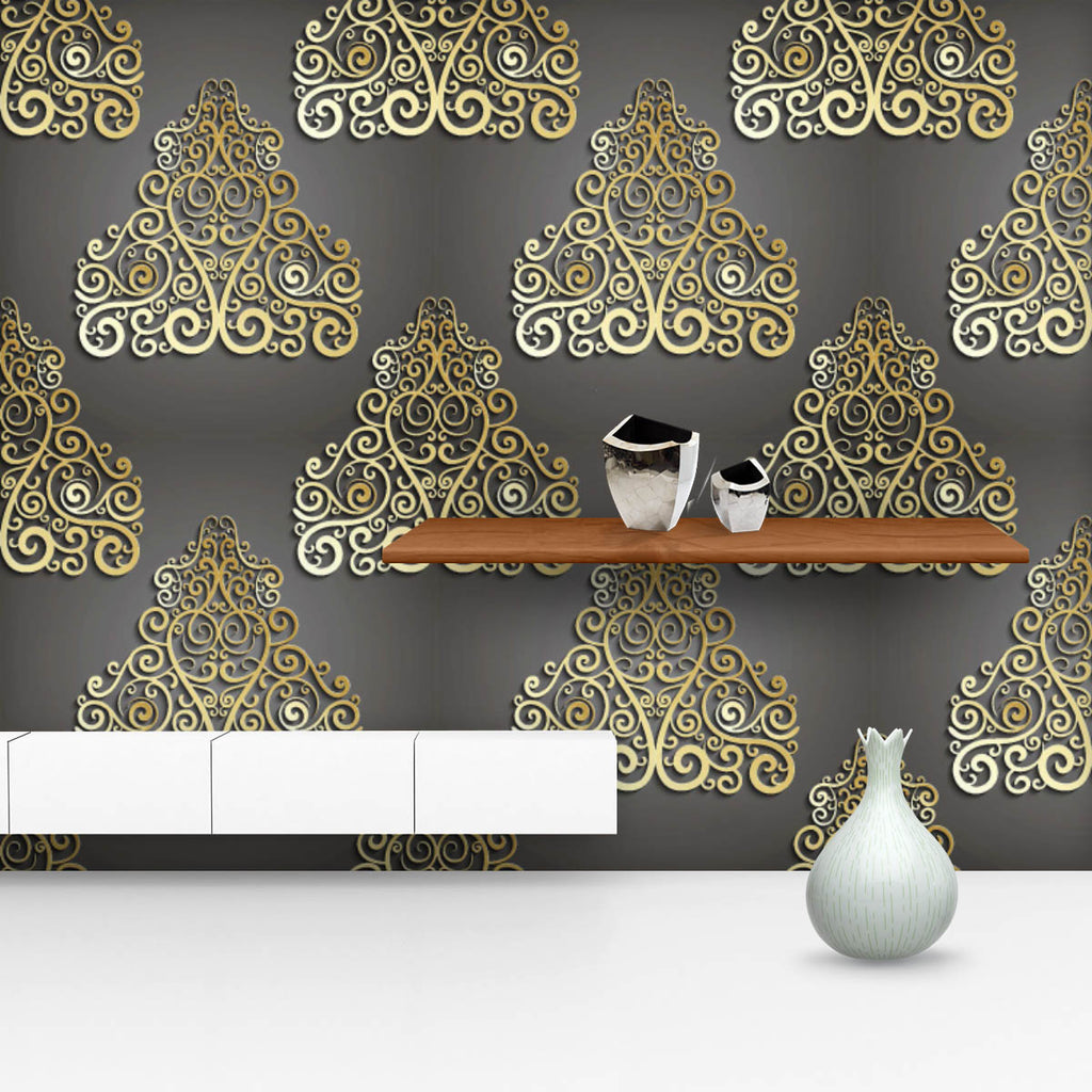 Damask Pattern D6 Wallpaper Roll-Wallpapers Peel & Stick-WAL_PA-IC 5015713 IC 5015713, 3D, Abstract Expressionism, Abstracts, Art and Paintings, Baroque, Black, Black and White, Botanical, Damask, Decorative, Floral, Flowers, Illustrations, Modern Art, Nature, Patterns, Retro, Rococo, Semi Abstract, Signs, Signs and Symbols, Victorian, Vintage, Metallic, pattern, d6, wallpaper, roll, abstract, antique, art, backdrop, background, classic, creative, curve, decor, decoration, design, elegance, elegant, element