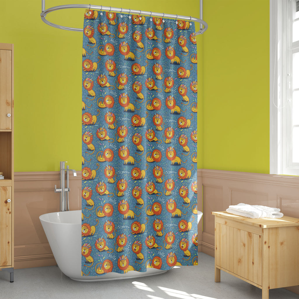 Cartoon Lion Animal Washable Waterproof Shower Curtain-Shower Curtains-CUR_SH_EL-IC 5015715 IC 5015715, Animated Cartoons, Baby, Caricature, Cartoons, Children, Education, Illustrations, Kids, Patterns, Schools, Universities, cartoon, lion, animal, washable, waterproof, shower, curtain, artzfolio, shower curtain, bathroom curtain, eyelet shower curtain, waterproof shower curtain, kids shower curtain, washable curtain, 7feet shower curtain, washroom curtain, set of 2 curtain, pvc shower curtain, designer sho