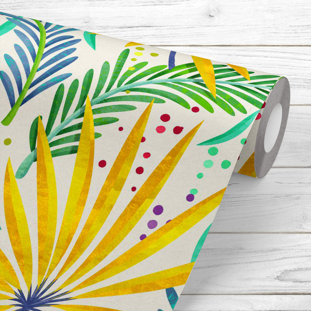Tropical Leaves D3 Wallpaper Roll-Wallpapers Peel & Stick-WAL_PA-IC 5015719 IC 5015719, Botanical, Floral, Flowers, Illustrations, Nature, Patterns, Seasons, Signs, Signs and Symbols, Tropical, Watercolour, leaves, d3, wallpaper, roll, backdrop, background, blue, branch, bright, colorful, decoration, design, flora, forest, garden, green, hot, illustration, jungle, leaf, palm, pattern, plant, rain, seamless, season, summer, teal, texture, tree, trendy, turquoise, watercolor, artzfolio, wallpapers for bedroom