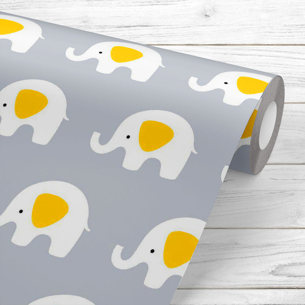 Gray Yellow Elephants Wallpaper Roll-Wallpapers Peel & Stick-WAL_PA-IC 5015723 IC 5015723, Animals, Animated Cartoons, Baby, Black and White, Caricature, Cartoons, Children, Digital, Digital Art, Graphic, Illustrations, Kids, Modern Art, Patterns, Signs, Signs and Symbols, White, gray, yellow, elephants, wallpaper, roll, elephant, pattern, adorable, animal, background, cartoon, child, colorful, cute, decor, decoration, design, fabric, fun, happy, illustration, infant, kid, modern, nursery, ornament, print, 