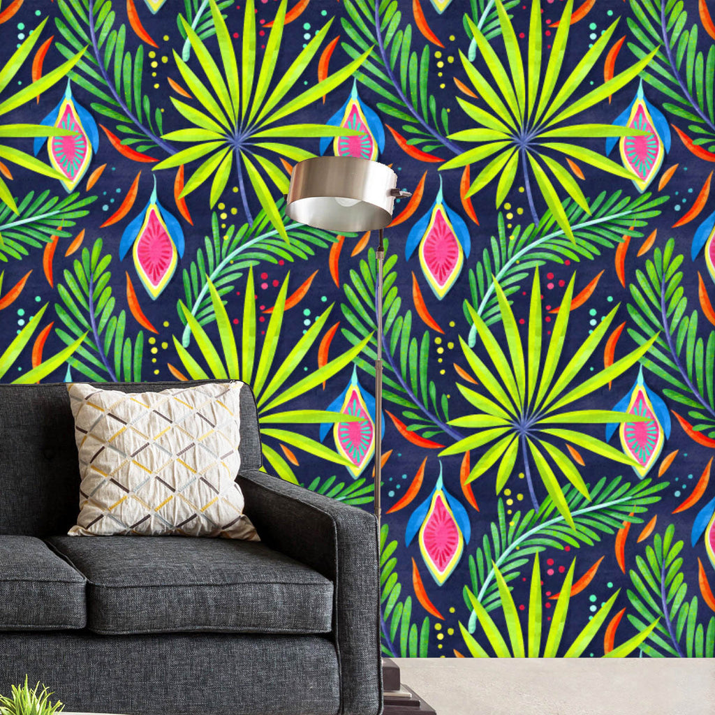 Green Jungle Tropical Leaf D1 Wallpaper Roll-Wallpapers Peel & Stick-WAL_PA-IC 5015728 IC 5015728, Botanical, Floral, Flowers, Illustrations, Nature, Patterns, Seasons, Signs, Signs and Symbols, Tropical, Watercolour, green, jungle, leaf, d1, wallpaper, roll, pattern, seamless, trendy, backdrop, background, blue, branch, bright, colorful, decoration, design, flora, forest, garden, hot, illustration, palm, plant, rain, season, summer, teal, texture, tree, turquoise, watercolor, artzfolio, wallpapers for bedr