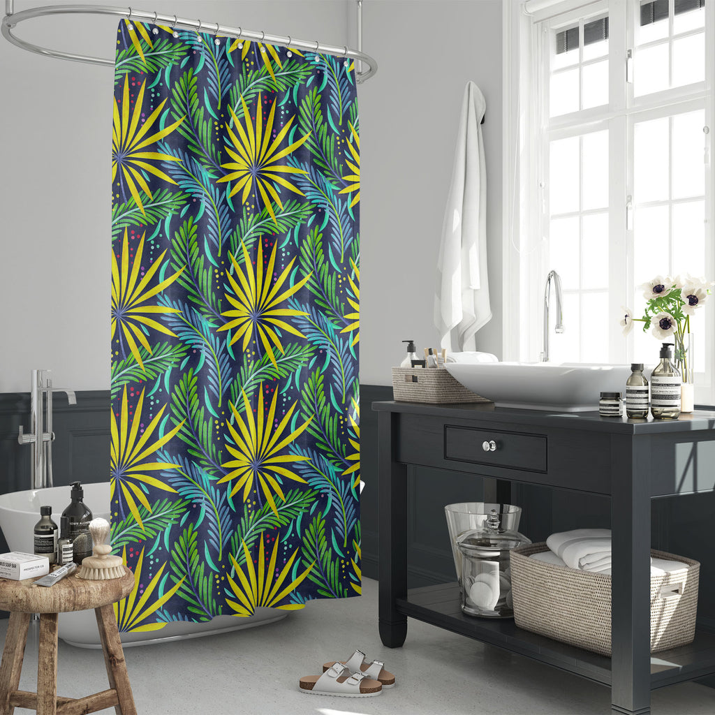 Green Jungle Tropical Leaf D2 Washable Waterproof Shower Curtain-Shower Curtains-CUR_SH_EL-IC 5015729 IC 5015729, Botanical, Floral, Flowers, Illustrations, Nature, Patterns, Seasons, Signs, Signs and Symbols, Tropical, Watercolour, green, jungle, leaf, d2, washable, waterproof, shower, curtain, backdrop, illustration, pattern, summer, background, blue, branch, bright, colorful, decoration, design, flora, forest, garden, hot, palm, plant, rain, seamless, season, teal, texture, tree, trendy, turquoise, wallp