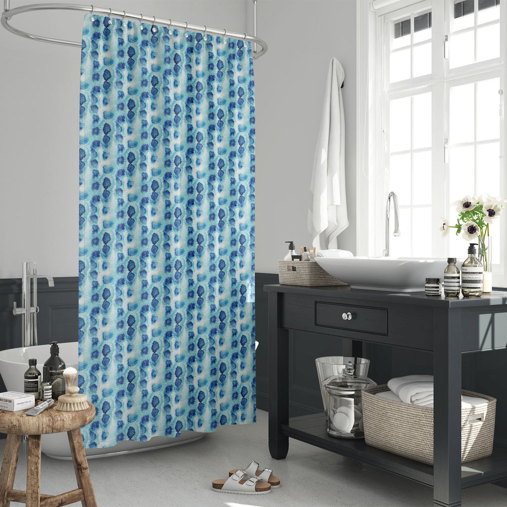 Shibori Indigo Colors D2 Washable Waterproof Shower Curtain-Shower Curtains-CUR_SH_EL-IC 5015732 IC 5015732, Abstract Expressionism, Abstracts, Art and Paintings, Black and White, Culture, Decorative, Ethnic, Fashion, Illustrations, Japanese, Paintings, Patterns, Retro, Semi Abstract, Shibori, Signs, Signs and Symbols, Traditional, Tribal, Watercolour, White, World Culture, indigo, colors, d2, washable, waterproof, shower, curtain, pattern, dye, seamless, abstract, background, design, batik, textile, tie, w