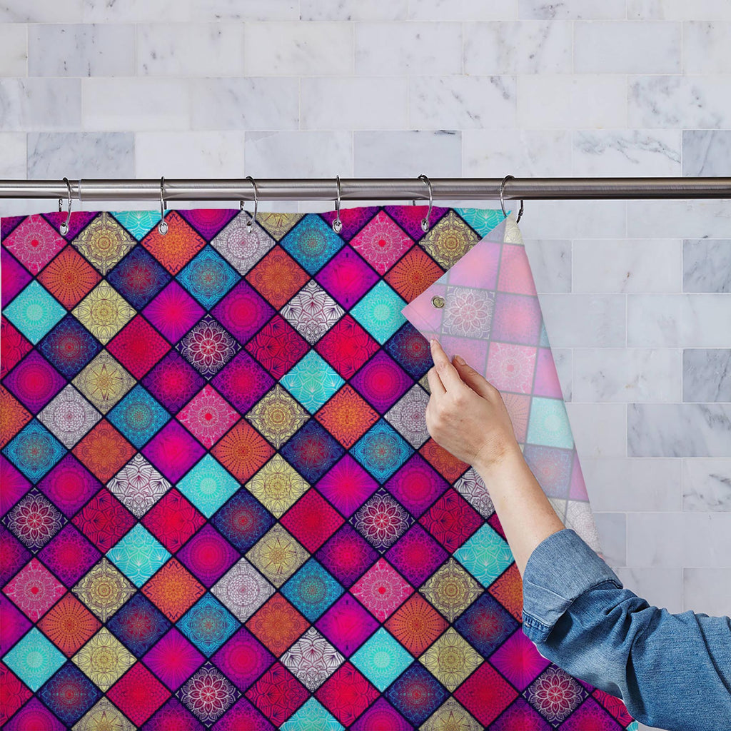 Vintage Motifs Art D9 Washable Waterproof Shower Curtain-Shower Curtains-CUR_SH_EL-IC 5015736 IC 5015736, Abstract Expressionism, Abstracts, African, Ancient, Bohemian, Botanical, Culture, Decorative, Ethnic, Floral, Flowers, Geometric, Geometric Abstraction, Historical, Illustrations, Indian, Mandala, Medieval, Mexican, Moroccan, Nature, Paisley, Patterns, Pets, Retro, Semi Abstract, Signs, Signs and Symbols, Traditional, Tribal, Vintage, World Culture, motifs, art, d9, washable, waterproof, shower, curtai