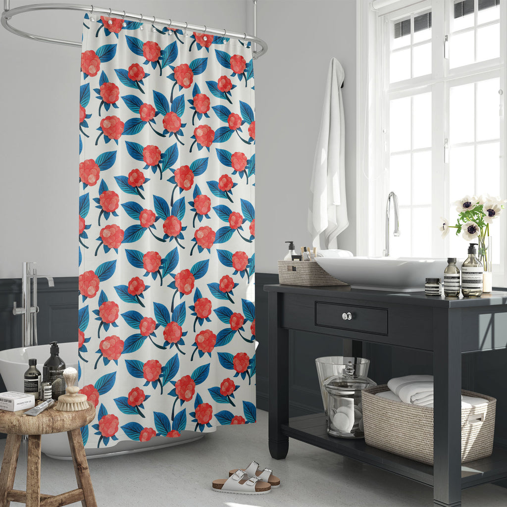Watercolor Floral Pattern D15 Washable Waterproof Shower Curtain-Shower Curtains-CUR_SH_EL-IC 5015737 IC 5015737, Botanical, Floral, Flowers, Fruit and Vegetable, Fruits, Nature, Nautical, Patterns, Scenic, Seasons, Signs, Signs and Symbols, Watercolour, watercolor, pattern, d15, washable, waterproof, shower, curtain, raspberry, simple, winter, backdrop, background, beige, berry, blue, botany, cold, collection, color, design, foliage, frozen, fruit, garden, indigo, leaves, navy, paper, pink, plant, red, sea