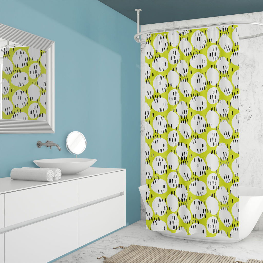 Abstract Spots and Lines Washable Waterproof Shower Curtain - Shower Curtains - ArtzFolio.com