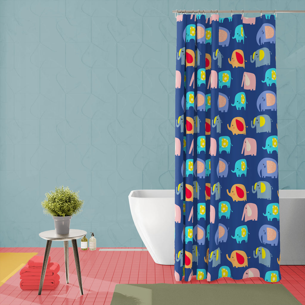 Colorful Baby Elephants Washable Waterproof Shower Curtain-Shower Curtains-CUR_SH_EL-IC 5015773 IC 5015773, Animals, Animated Cartoons, Baby, Birthday, Caricature, Cartoons, Children, Digital, Digital Art, Family, Graphic, Holidays, Illustrations, Kids, Love, Patterns, Pets, Romance, Signs, Signs and Symbols, colorful, elephants, washable, waterproof, shower, curtain, adorable, animal, background, bedroom, cartoon, cute, decoration, design, elephant, friend, fun, girl, greetings, happy, holiday, invitation,