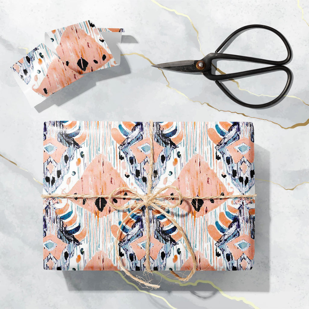 Watercolor Ikat Pattern D2 Art & Craft Gift Wrapping Paper-Wrapping Papers-WRP_PP-IC 5015778 IC 5015778, Art and Paintings, Aztec, Bohemian, Chevron, Culture, Ethnic, Fashion, Folk Art, Geometric, Geometric Abstraction, Ikat, Illustrations, Patterns, Signs, Signs and Symbols, Stripes, Traditional, Tribal, Watercolour, World Culture, watercolor, pattern, d2, art, craft, gift, wrapping, paper, seamless, boho, indigo, fabric, rug, stripe, artistic, authentic, blurred, chic, design, dye, folk, illustration, ind