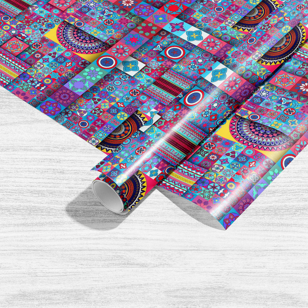 Vintage Floral & Mandala D2 Art & Craft Gift Wrapping Paper-Wrapping Papers-WRP_PP-IC 5015780 IC 5015780, Abstract Expressionism, Abstracts, African, Allah, Ancient, Arabic, Art and Paintings, Asian, Aztec, Bohemian, Botanical, Chinese, Culture, Decorative, Drawing, Ethnic, Floral, Flowers, Geometric, Geometric Abstraction, Historical, Illustrations, Indian, Islam, Mandala, Medieval, Nature, Patterns, Pets, Retro, Semi Abstract, Signs, Signs and Symbols, Traditional, Tribal, Turkish, Vintage, World Culture,