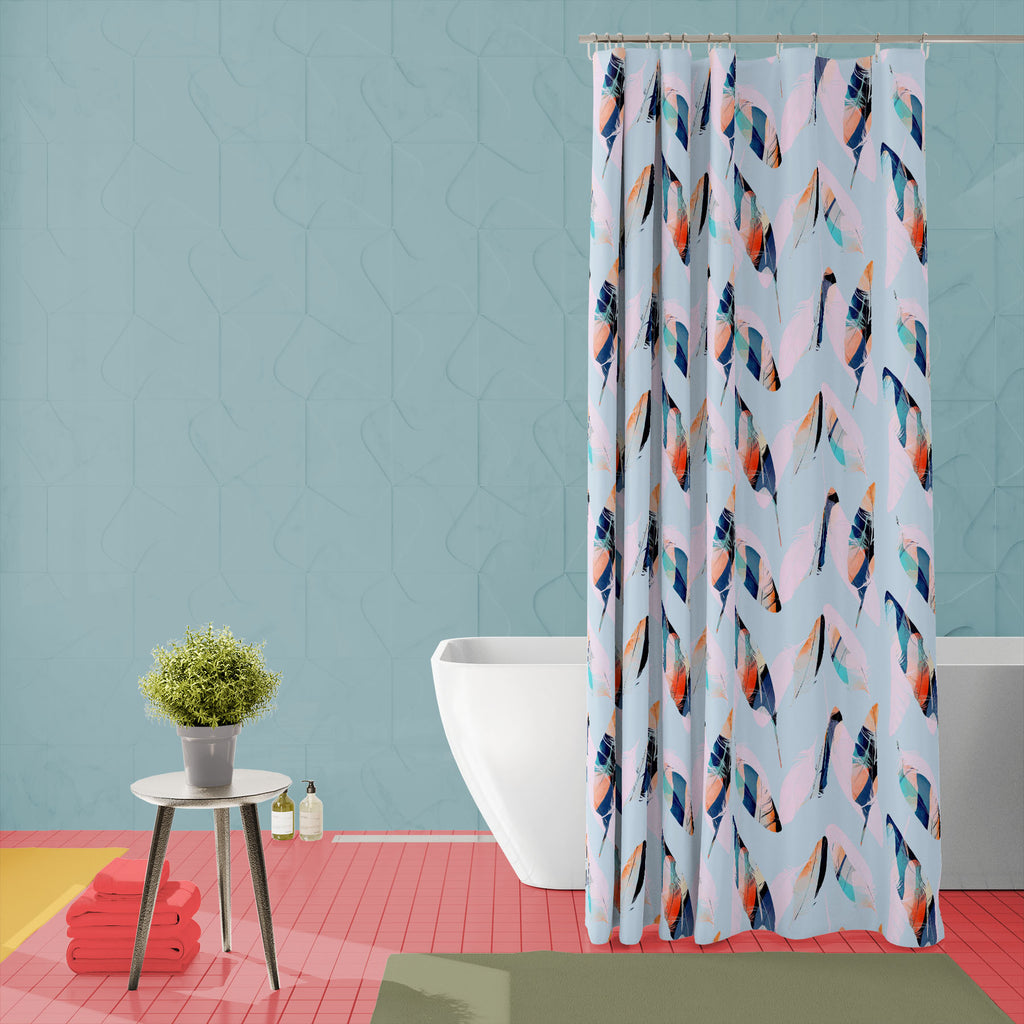 Imprints of Birds Feathers Washable Waterproof Shower Curtain-Shower Curtains-CUR_SH_EL-IC 5015785 IC 5015785, Abstract Expressionism, Abstracts, Birds, Culture, Digital, Digital Art, Drawing, Ethnic, Fashion, Folk Art, Graphic, Illustrations, Nature, Patterns, Scenic, Semi Abstract, Signs and Symbols, Sketches, Symbols, Traditional, Tribal, Watercolour, World Culture, imprints, of, feathers, washable, waterproof, shower, curtain, pattern, abstract, paint, color, folk, hand, perfume, seamless, aquarelle, hi