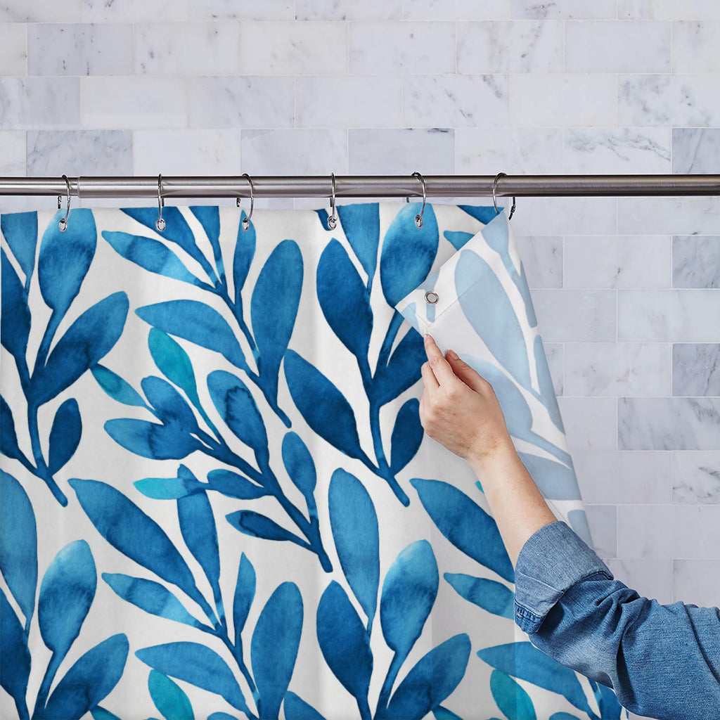 Watercolor Floral Pattern D25 Washable Waterproof Shower Curtain-Shower Curtains-CUR_SH_EL-IC 5015789 IC 5015789, Art and Paintings, Botanical, Floral, Flowers, Illustrations, Nature, Patterns, Scenic, Seasons, Signs, Signs and Symbols, Watercolour, watercolor, pattern, d25, washable, waterproof, shower, curtain, texture, background, blue, seamless, teal, turquoise, illustration, leaf, paper, art, backdrop, beige, berries, branch, cobalt, cold, delicate, design, florals, garden, indigo, season, stem, textil