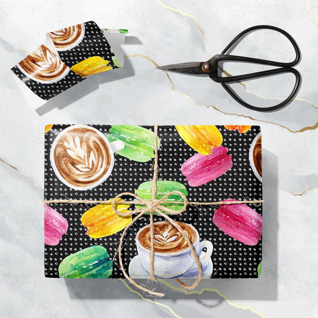 Cup of Coffee and Macaroons Art & Craft Gift Wrapping Paper-Wrapping Papers-WRP_PP-IC 5015793 IC 5015793, 80s, 90s, Astronomy, Black and White, Cosmology, Cuisine, Culture, Dots, Drawing, Ethnic, Food, Food and Beverage, Food and Drink, French, Grid Art, Illustrations, Patterns, Retro, Space, Traditional, Tribal, Watercolour, White, World Culture, cup, of, coffee, and, macaroons, art, craft, gift, wrapping, paper, assortment, background, biscuit, breakfast, cafe, cake, cappuccino, color, colorful, confectio