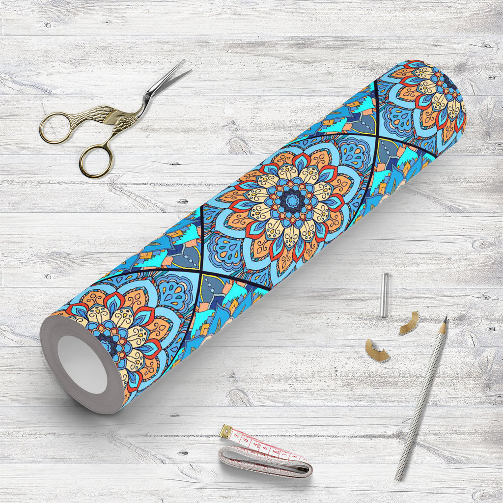 Blue Boho Flowers Wallpaper Roll-Wallpapers Peel & Stick-WAL_PA-IC 5015794 IC 5015794, Ancient, Art and Paintings, Botanical, Decorative, Drawing, Fantasy, Floral, Flowers, Historical, Illustrations, Indian, Mandala, Medieval, Nature, Paintings, Patterns, Signs, Signs and Symbols, Triangles, Vintage, blue, boho, wallpaper, roll, art, background, batik, colorful, deco, decoration, design, elaborate, fabric, flower, greeting, hippie, ink, intricate, light, orange, oriental, ornament, outline, painting, patter