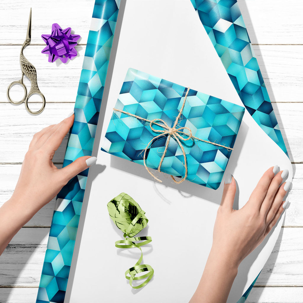 Blue Cubical Rhombus Shape Art & Craft Gift Wrapping Paper-Wrapping Papers-WRP_PP-IC 5015802 IC 5015802, Abstract Expressionism, Abstracts, Ancient, Decorative, Digital, Digital Art, Geometric, Geometric Abstraction, Graphic, Grid Art, Historical, Illustrations, Medieval, Modern Art, Patterns, Retro, Semi Abstract, Signs, Signs and Symbols, Vintage, blue, cubical, rhombus, shape, art, craft, gift, wrapping, paper, gradient, pattern, seamless, background, cristal, block, elegant, mesh, multicolor, print, vec