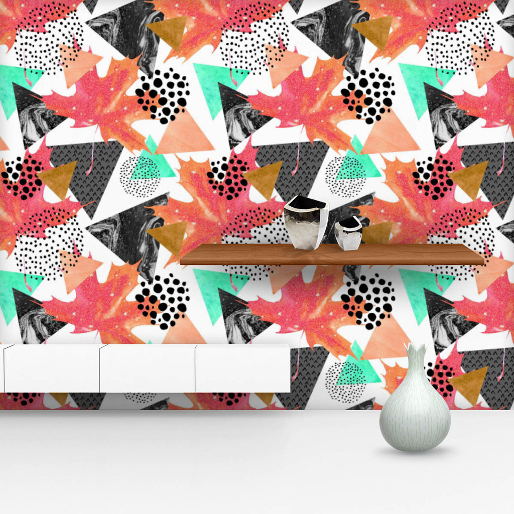 Abstract Autumn Geometric Pattern Wallpaper Roll - Wallpapers Peel & Stick - ArtzFolio.com