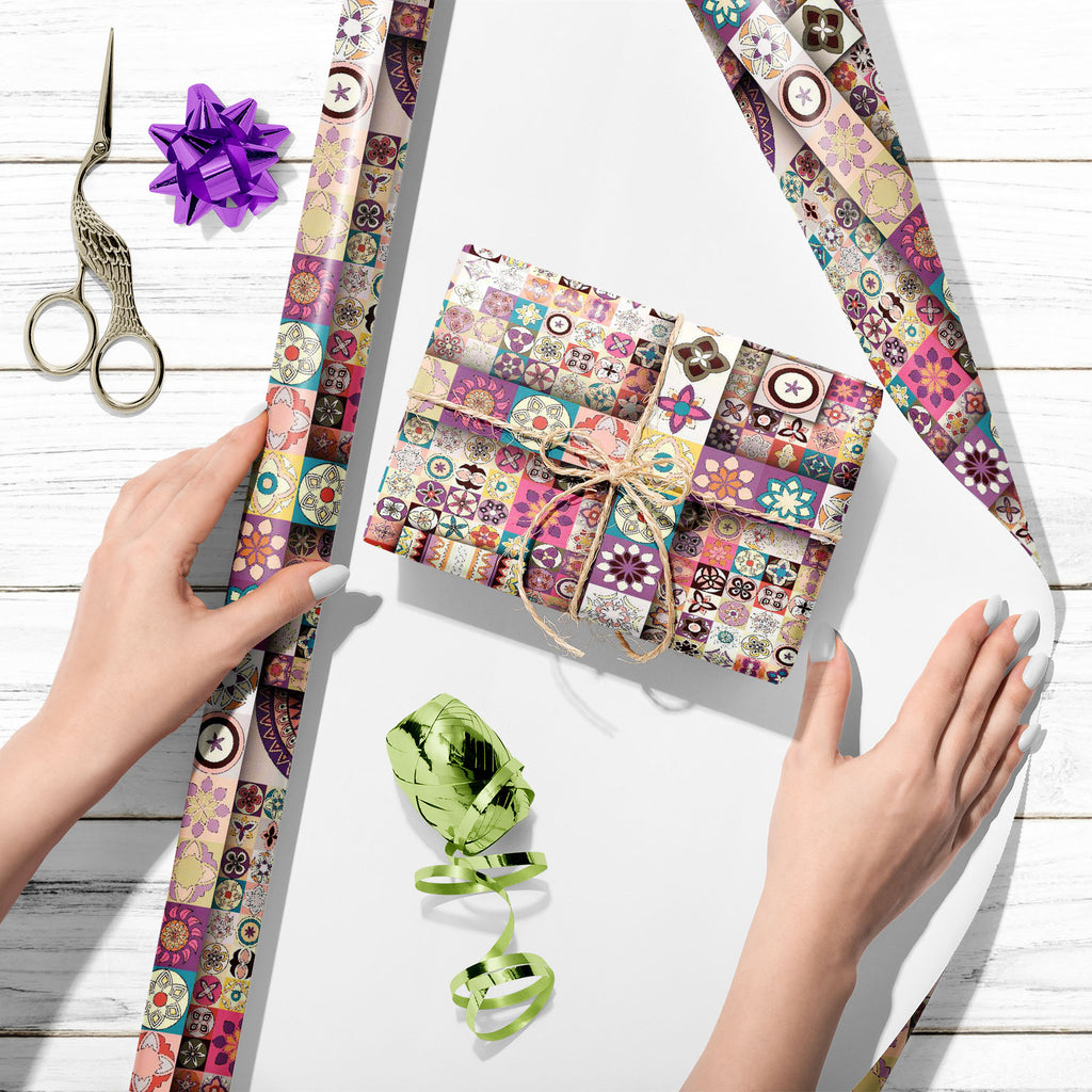 Vintage Floral & Mandala D4 Art & Craft Gift Wrapping Paper-Wrapping Papers-WRP_PP-IC 5015808 IC 5015808, Abstract Expressionism, Abstracts, African, Allah, Ancient, Arabic, Art and Paintings, Asian, Aztec, Bohemian, Botanical, Chinese, Culture, Decorative, Drawing, Ethnic, Floral, Flowers, Geometric, Geometric Abstraction, Historical, Illustrations, Indian, Islam, Mandala, Medieval, Nature, Patterns, Pets, Retro, Semi Abstract, Signs, Signs and Symbols, Traditional, Tribal, Turkish, Vintage, World Culture,