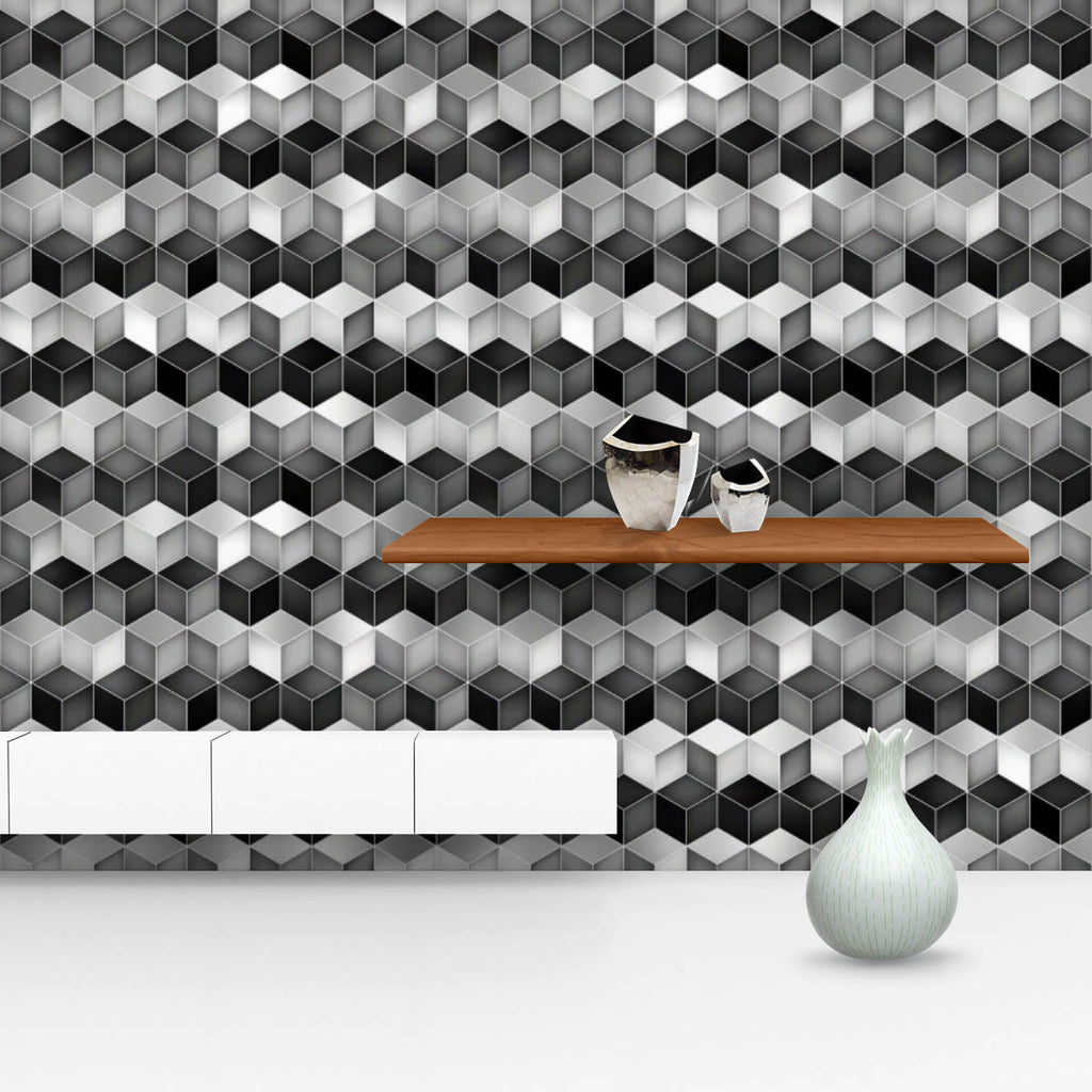 Abstract Rhombus Grid Wallpaper Roll - Wallpapers Peel & Stick - ArtzFolio.com