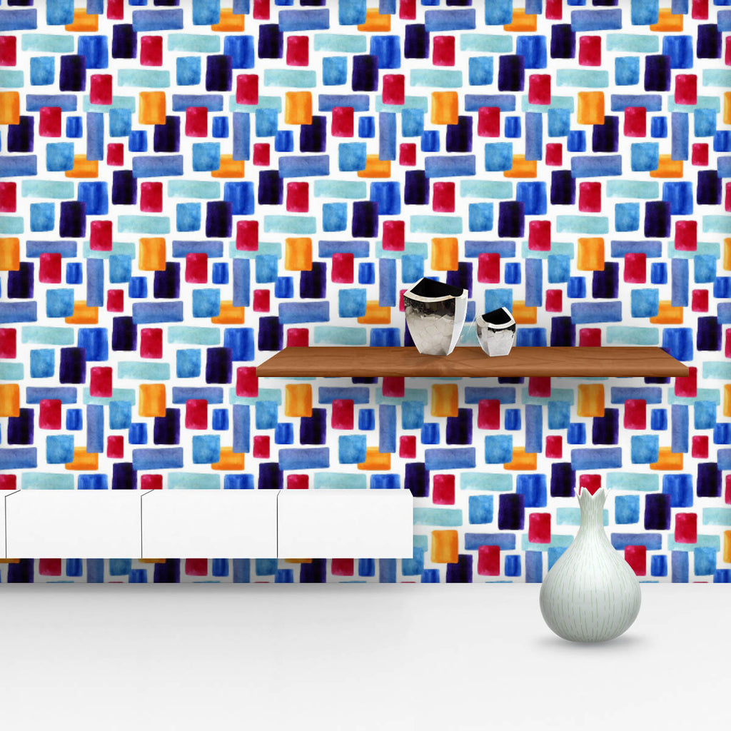 Watercolor Abstract Rectangles Wallpaper Roll-Wallpapers Peel & Stick-WAL_PA-IC 5015823 IC 5015823, Abstract Expressionism, Abstracts, Art and Paintings, Geometric, Geometric Abstraction, Illustrations, Nautical, Patterns, Semi Abstract, Signs, Signs and Symbols, Watercolour, watercolor, abstract, rectangles, wallpaper, roll, pattern, colorful, art, background, blue, cold, color, decoration, design, doodle, draw, fabric, geometrical, grunge, illustration, indigo, navy, ornament, ornate, paint, paper, repeat