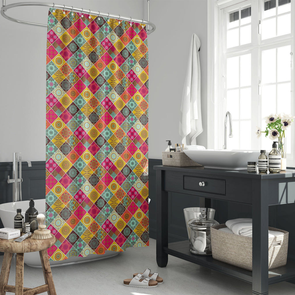 Vintage Motifs Art D12 Washable Waterproof Shower Curtain-Shower Curtains-CUR_SH_EL-IC 5015824 IC 5015824, Abstract Expressionism, Abstracts, African, Ancient, Art and Paintings, Bohemian, Botanical, Culture, Decorative, Ethnic, Floral, Flowers, Geometric, Geometric Abstraction, Historical, Illustrations, Indian, Mandala, Medieval, Mexican, Moroccan, Nature, Paisley, Patterns, Pets, Retro, Semi Abstract, Signs, Signs and Symbols, Traditional, Tribal, Vintage, World Culture, motifs, art, d12, washable, water