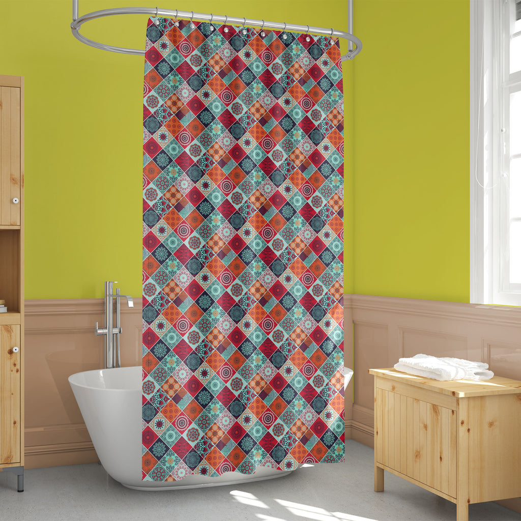 Ottoman Motifs Style Washable Waterproof Shower Curtain-Shower Curtains-CUR_SH_EL-IC 5015827 IC 5015827, Abstract Expressionism, Abstracts, African, Ancient, Art and Paintings, Bohemian, Botanical, Culture, Decorative, Ethnic, Floral, Flowers, Geometric, Geometric Abstraction, Historical, Illustrations, Indian, Mandala, Medieval, Mexican, Moroccan, Nature, Paisley, Patterns, Pets, Retro, Semi Abstract, Signs, Signs and Symbols, Traditional, Tribal, Vintage, World Culture, ottoman, motifs, style, washable, w