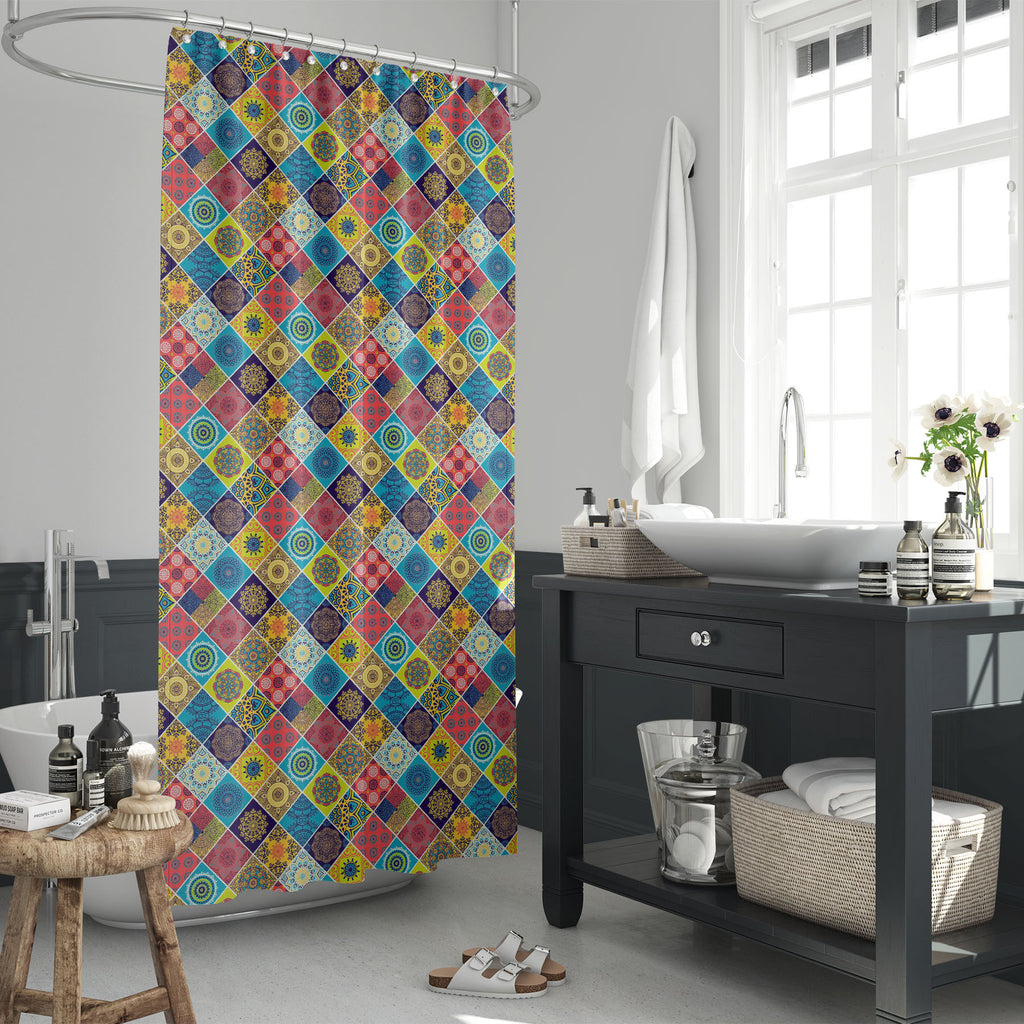Vintage Motifs Art D14 Washable Waterproof Shower Curtain-Shower Curtains-CUR_SH_EL-IC 5015828 IC 5015828, Abstract Expressionism, Abstracts, African, Ancient, Art and Paintings, Bohemian, Botanical, Culture, Decorative, Ethnic, Floral, Flowers, Geometric, Geometric Abstraction, Historical, Illustrations, Indian, Mandala, Medieval, Mexican, Moroccan, Nature, Paisley, Patterns, Pets, Retro, Semi Abstract, Signs, Signs and Symbols, Traditional, Tribal, Vintage, World Culture, motifs, art, d14, washable, water