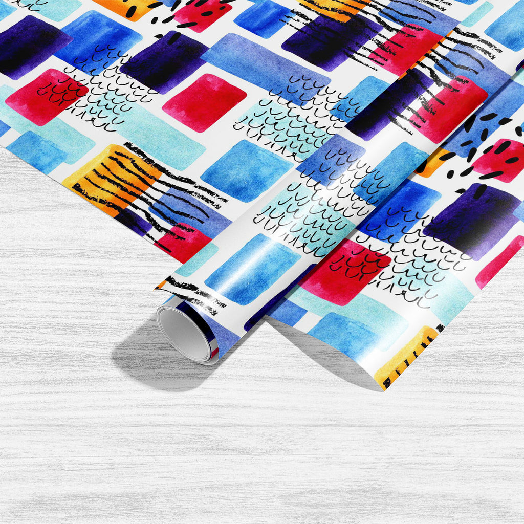 Watercolor Rectangles with Doodles Art & Craft Gift Wrapping Paper-Wrapping Papers-WRP_PP-IC 5015830 IC 5015830, Abstract Expressionism, Abstracts, Art and Paintings, Geometric, Geometric Abstraction, Illustrations, Nautical, Patterns, Semi Abstract, Signs, Signs and Symbols, Watercolour, watercolor, rectangles, with, doodles, art, craft, gift, wrapping, paper, abstract, pattern, shape, square, doodle, paint, seamless, background, cold, colorful, design, illustration, purple, blue, color, decoration, draw, 