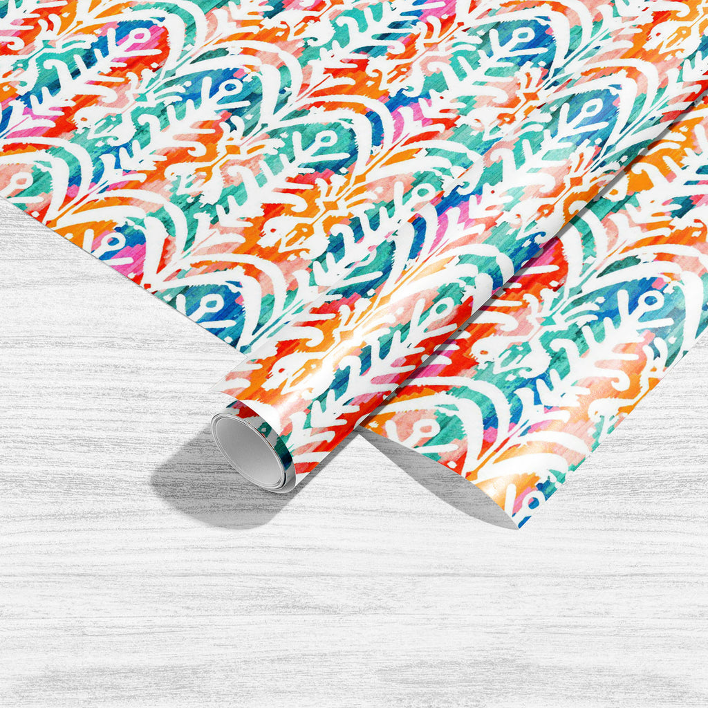 Watercolor Floral Ikat Pattern D2 Art & Craft Gift Wrapping Paper-Wrapping Papers-WRP_PP-IC 5015835 IC 5015835, Art and Paintings, Aztec, Bohemian, Botanical, Chevron, Culture, Decorative, Ethnic, Fashion, Floral, Flowers, Folk Art, Ikat, Indian, Japanese, Nature, Patterns, Shibori, Signs, Signs and Symbols, Stripes, Traditional, Tribal, Watercolour, World Culture, watercolor, pattern, d2, art, craft, gift, wrapping, paper, dye, tie, folk, stripe, trend, artistic, authentic, blurred, boho, chic, colorful, d
