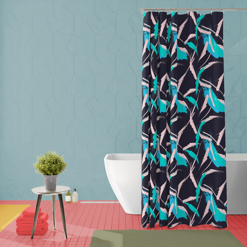 Abstract Brush Stroke D17 Washable Waterproof Shower Curtain - Shower Curtains - ArtzFolio.com
