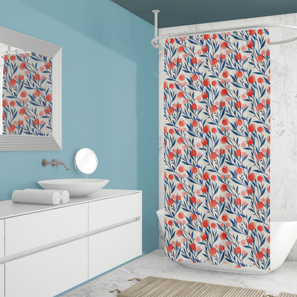 Botanical Flowers D1 Washable Waterproof Shower Curtain-Shower Curtains-CUR_SH_EL-IC 5015845 IC 5015845, Art and Paintings, Botanical, Floral, Flowers, Illustrations, Nature, Patterns, Scenic, Seasons, Signs, Signs and Symbols, Watercolour, d1, washable, waterproof, shower, curtain, pattern, watercolor, peach, flower, seamless, art, blossom, blue, delicate, illustration, leaf, backdrop, background, beautiful, berries, bloom, bud, cherry, classic, dark, design, garden, light, paper, petal, pink, red, roses, 