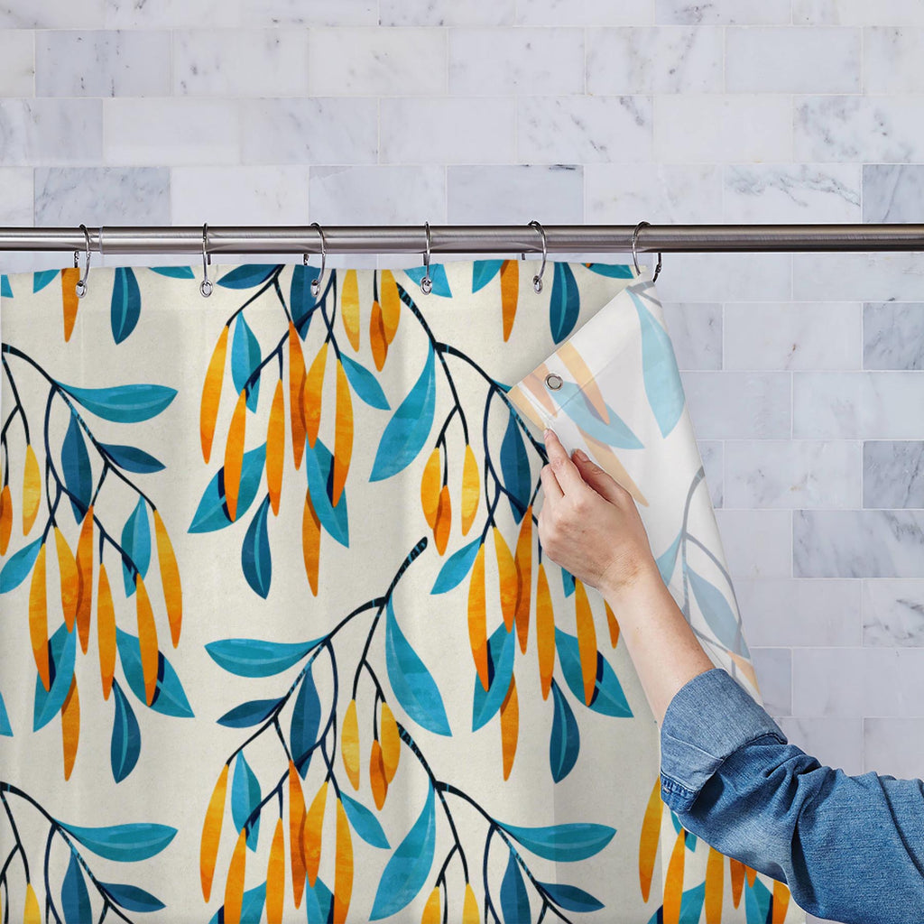 Botanical Leaves D2 Washable Waterproof Shower Curtain-Shower Curtains-CUR_SH_EL-IC 5015846 IC 5015846, Art and Paintings, Botanical, Floral, Flowers, Illustrations, Nature, Patterns, Scenic, Seasons, Signs, Signs and Symbols, Watercolour, leaves, d2, washable, waterproof, shower, curtain, pattern, background, wallpaper, seamless, dark, illustration, berries, bud, texture, watercolor, art, backdrop, beautiful, bloom, blue, classic, delicate, design, flower, garden, gold, leaf, light, orange, paper, petal, s