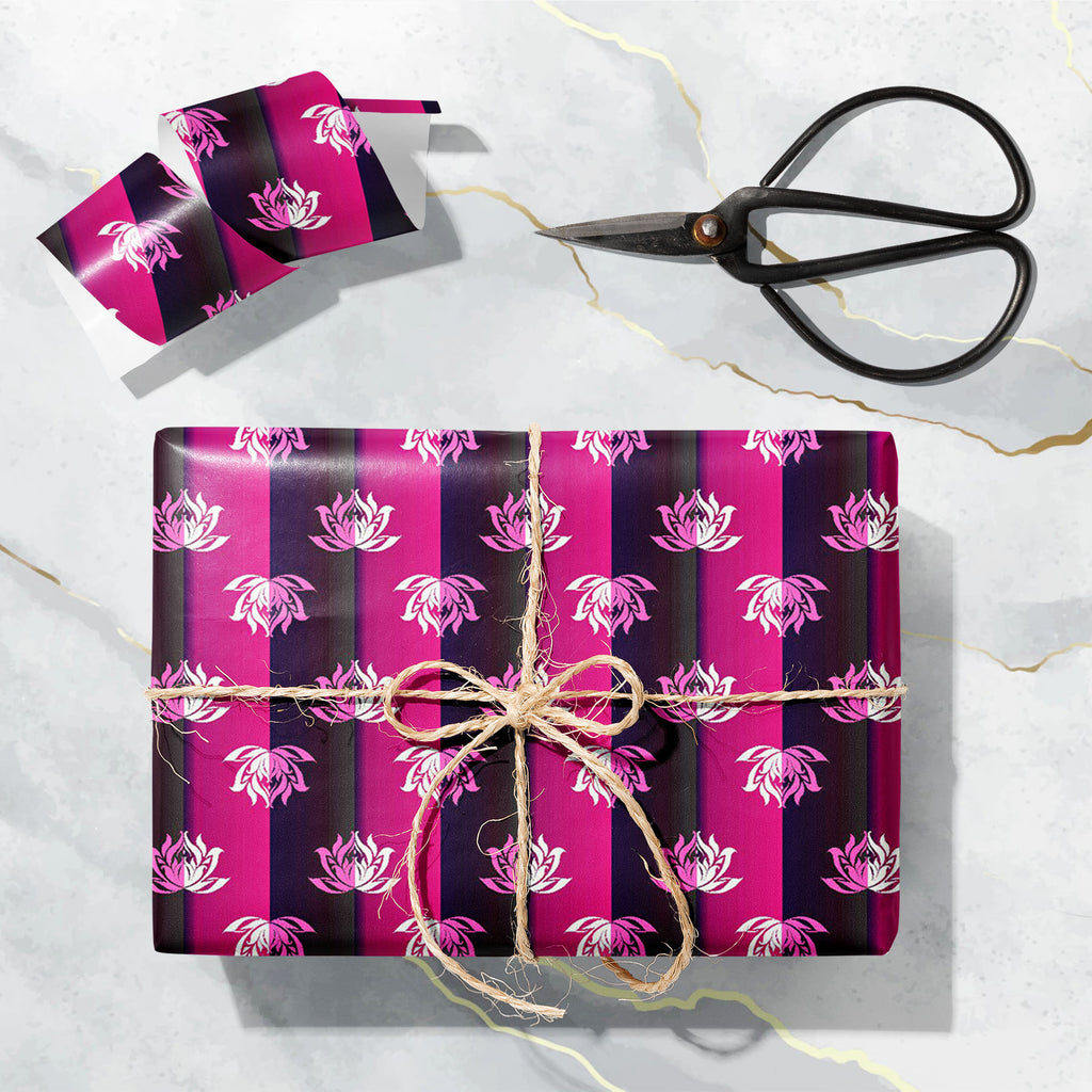 Lotus Flowers on Stripes Art & Craft Gift Wrapping Paper-Wrapping Papers-WRP_PP-IC 5015856 IC 5015856, Abstract Expressionism, Abstracts, Art and Paintings, Black, Black and White, Botanical, Digital, Digital Art, Fashion, Floral, Flowers, Graphic, Illustrations, Indian, Nature, Patterns, Scenic, Semi Abstract, Signs, Signs and Symbols, Symbols, lotus, on, stripes, art, craft, gift, wrapping, paper, design, print, textile, abstract, background, beautiful, bloom, blossom, bouquet, decor, decoration, east, el