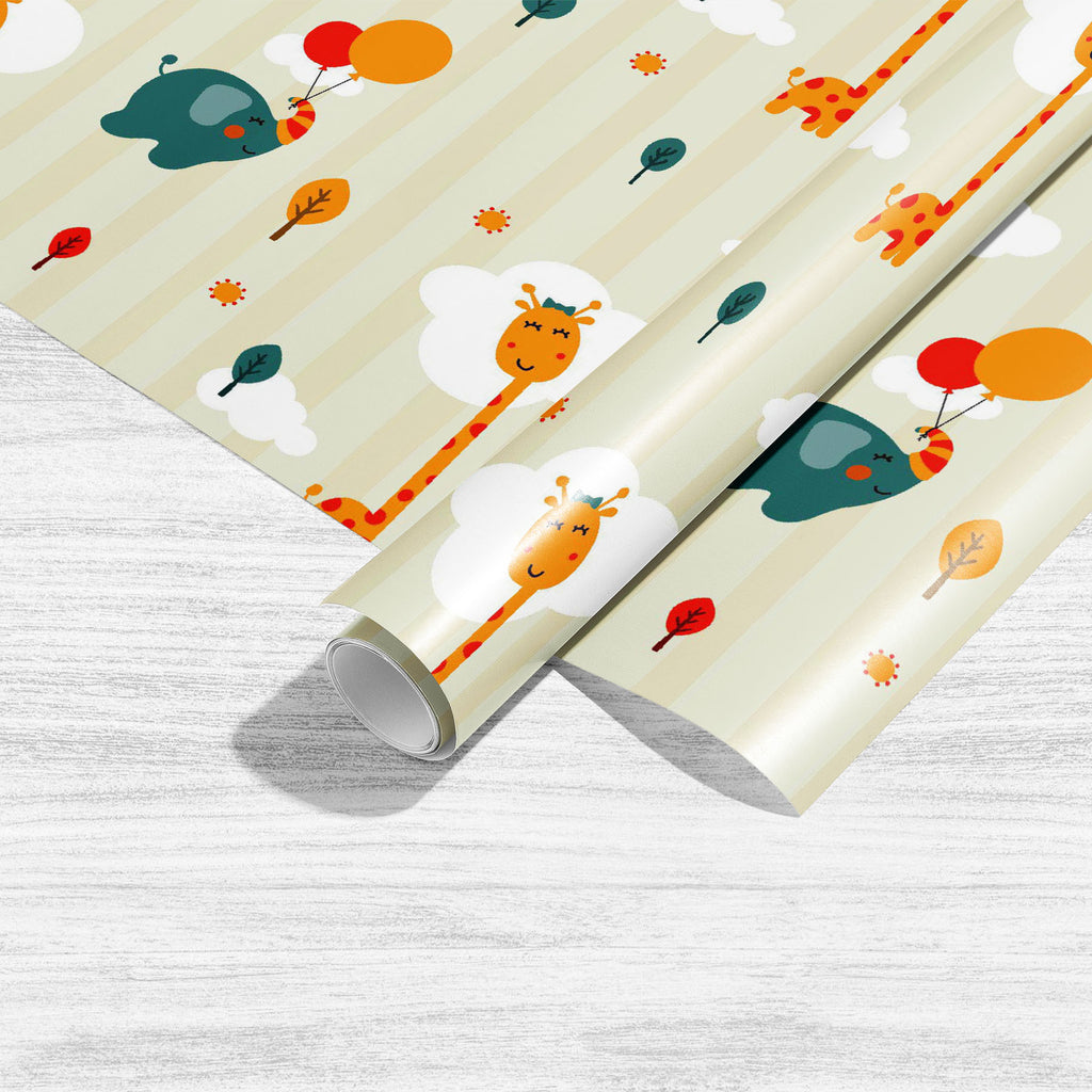 Baby Giraffe and Elephant Art & Craft Gift Wrapping Paper-Wrapping Papers-WRP_PP-IC 5015859 IC 5015859, Animals, Baby, Children, Decorative, Illustrations, Kids, Patterns, giraffe, and, elephant, art, craft, gift, wrapping, paper, pattern, wallpaper, born, vector, new, background, cute, illustration, kid, room, seamless, soft, nursery, adorable, clouds, shower, blue, child, color, pastel, sun, balloons, celebration, happy, lovely, sweet, trees, artzfolio, wrapping paper, gift wrapping paper, gift wrapping, 