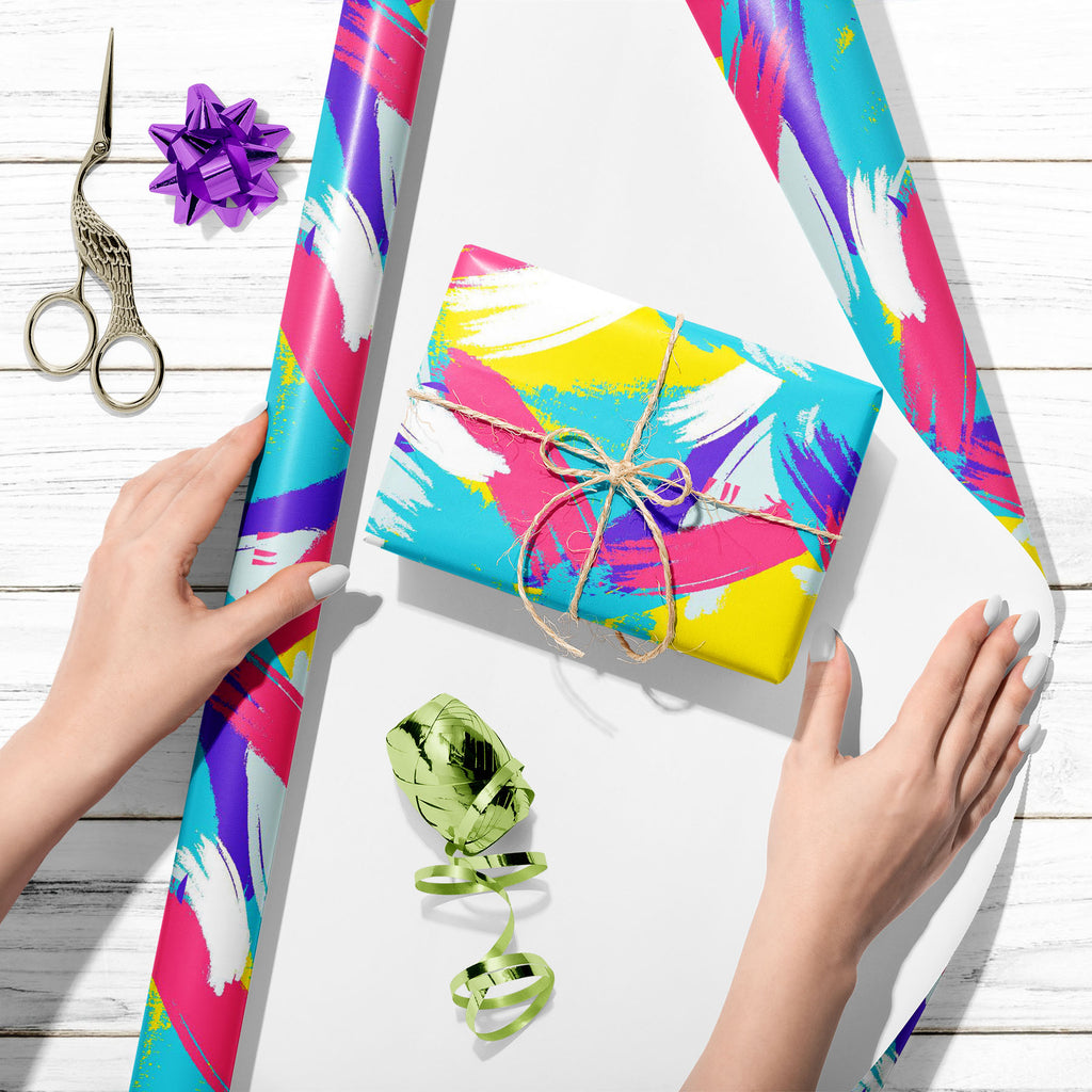 Abstract Brush Stroke D19 Art & Craft Gift Wrapping Paper - Wrapping Papers - ArtzFolio.com