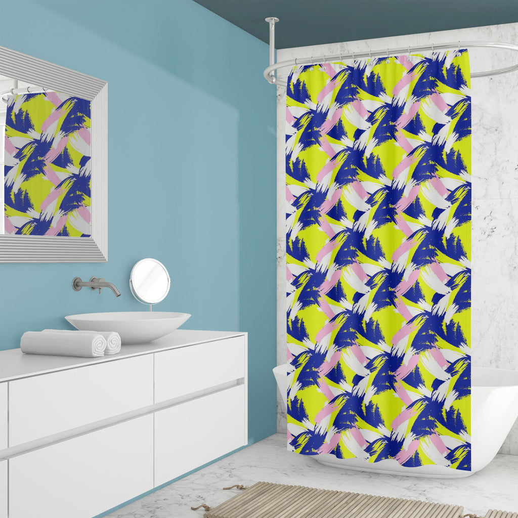 Abstract Brush Stroke D20 Washable Waterproof Shower Curtain - Shower Curtains - ArtzFolio.com