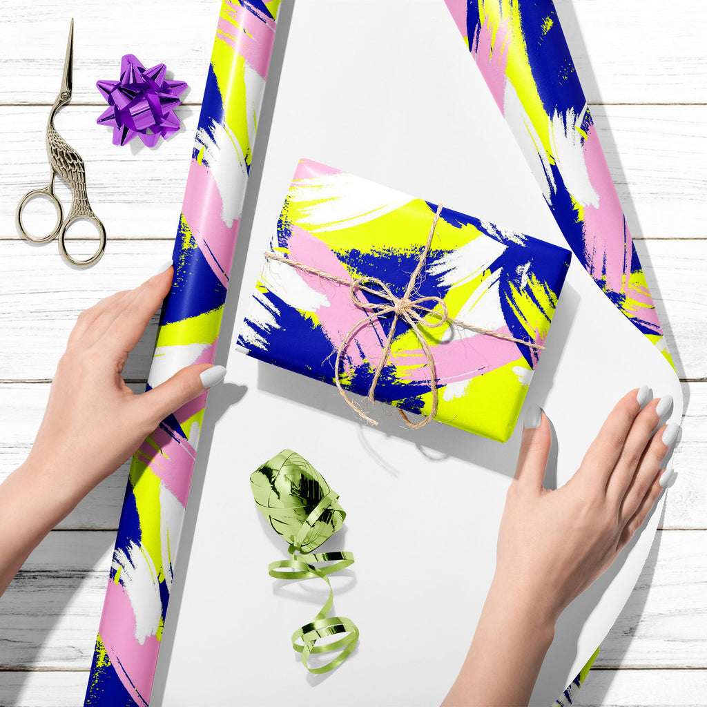 Abstract Brush Stroke D20 Art & Craft Gift Wrapping Paper - Wrapping Papers - ArtzFolio.com