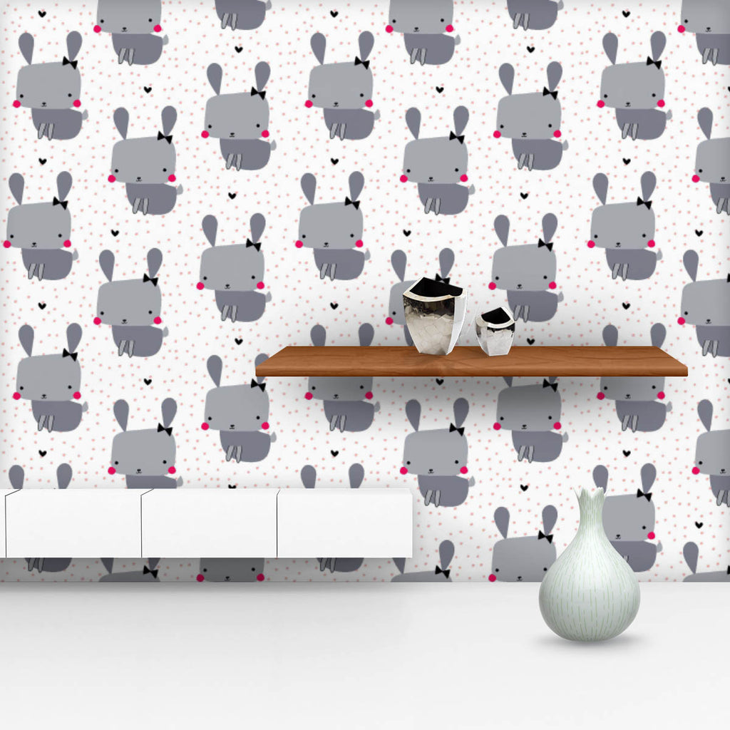 Little Bunny Wallpaper Roll-Wallpapers Peel & Stick-WAL_PA-IC 5015862 IC 5015862, Animals, Animated Cartoons, Art and Paintings, Baby, Black and White, Caricature, Cartoons, Children, Comics, Decorative, Dots, Fashion, Hearts, Holidays, Illustrations, Kids, Love, Patterns, Pets, Romance, Signs, Signs and Symbols, White, little, bunny, wallpaper, roll, cute, girl, print, rabbit, adorable, animal, background, beautiful, beauty, bow, cartoon, celebrate, childish, colorful, comic, decoration, design, ears, east