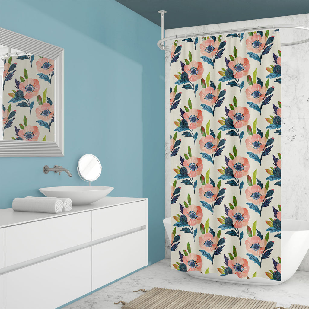 Watercolor Floral Pattern D29 Washable Waterproof Shower Curtain-Shower Curtains-CUR_SH_EL-IC 5015867 IC 5015867, Ancient, Art and Paintings, Botanical, Floral, Flowers, Historical, Illustrations, Medieval, Nature, Patterns, Retro, Scenic, Signs, Signs and Symbols, Vintage, Watercolour, watercolor, pattern, d29, washable, waterproof, shower, curtain, seamless, ranunculus, blue, pink, stem, trendy, art, backdrop, background, berries, bloom, bud, colorful, delicate, design, flower, garden, illustration, leaf,