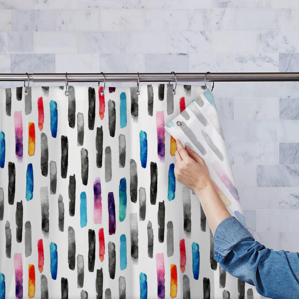 Watercolor Colorful Strokes Washable Waterproof Shower Curtain-Shower Curtains-CUR_SH_EL-IC 5015877 IC 5015877, Abstract Expressionism, Abstracts, Ancient, Art and Paintings, Black, Black and White, Books, Digital, Digital Art, Geometric, Geometric Abstraction, Graphic, Historical, Illustrations, Medieval, Modern Art, Patterns, Semi Abstract, Signs, Signs and Symbols, Splatter, Stripes, Vintage, Watercolour, White, watercolor, colorful, strokes, washable, waterproof, shower, curtain, paint, pattern, abstrac