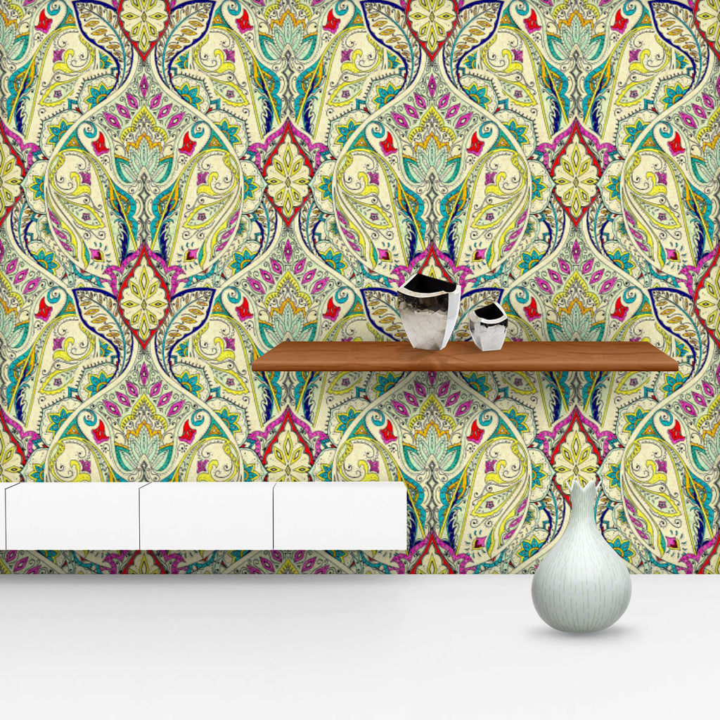 India Bohemian Paisley Wallpaper Roll-Wallpapers Peel & Stick-WAL_PA-IC 5015885 IC 5015885, Abstract Expressionism, Abstracts, Bohemian, Botanical, Culture, Decorative, Ethnic, Fashion, Floral, Flowers, Illustrations, Indian, Modern Art, Nature, Paisley, Patterns, Retro, Semi Abstract, Signs, Signs and Symbols, Traditional, Tribal, Watercolour, World Culture, india, wallpaper, roll, pattern, print, watercolor, batik, textile, boho, border, classic, abstract, motif, illustration, background, elements, orient