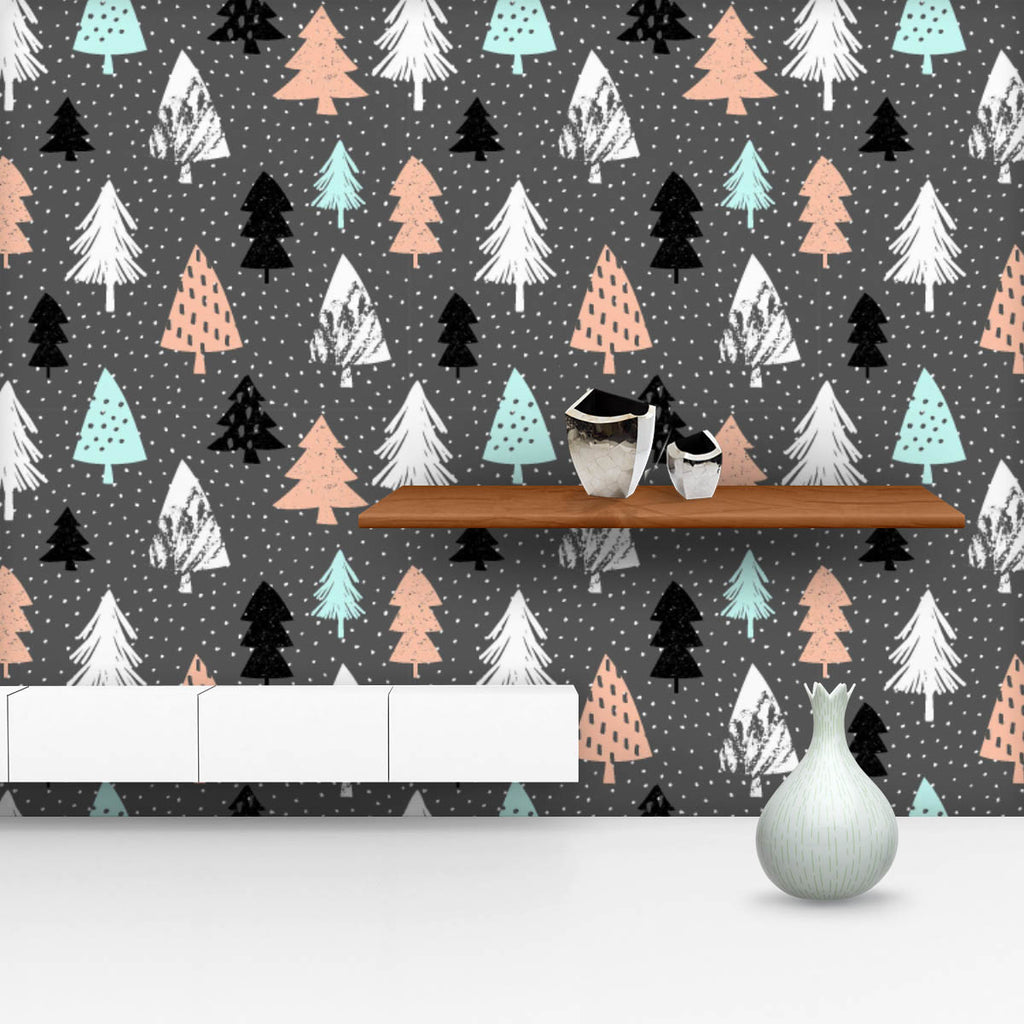 Repeating Christmas Trees Wallpaper Roll-Wallpapers Peel & Stick-WAL_PA-IC 5015889 IC 5015889, Abstract Expressionism, Abstracts, Ancient, Art and Paintings, Black, Black and White, Christianity, Digital, Digital Art, Festivals and Occasions, Festive, Geometric, Geometric Abstraction, Graphic, Historical, Holidays, Illustrations, Medieval, Modern Art, Patterns, Retro, Semi Abstract, Signs, Signs and Symbols, Triangles, Vintage, White, Wooden, repeating, christmas, trees, wallpaper, roll, pattern, print, vec