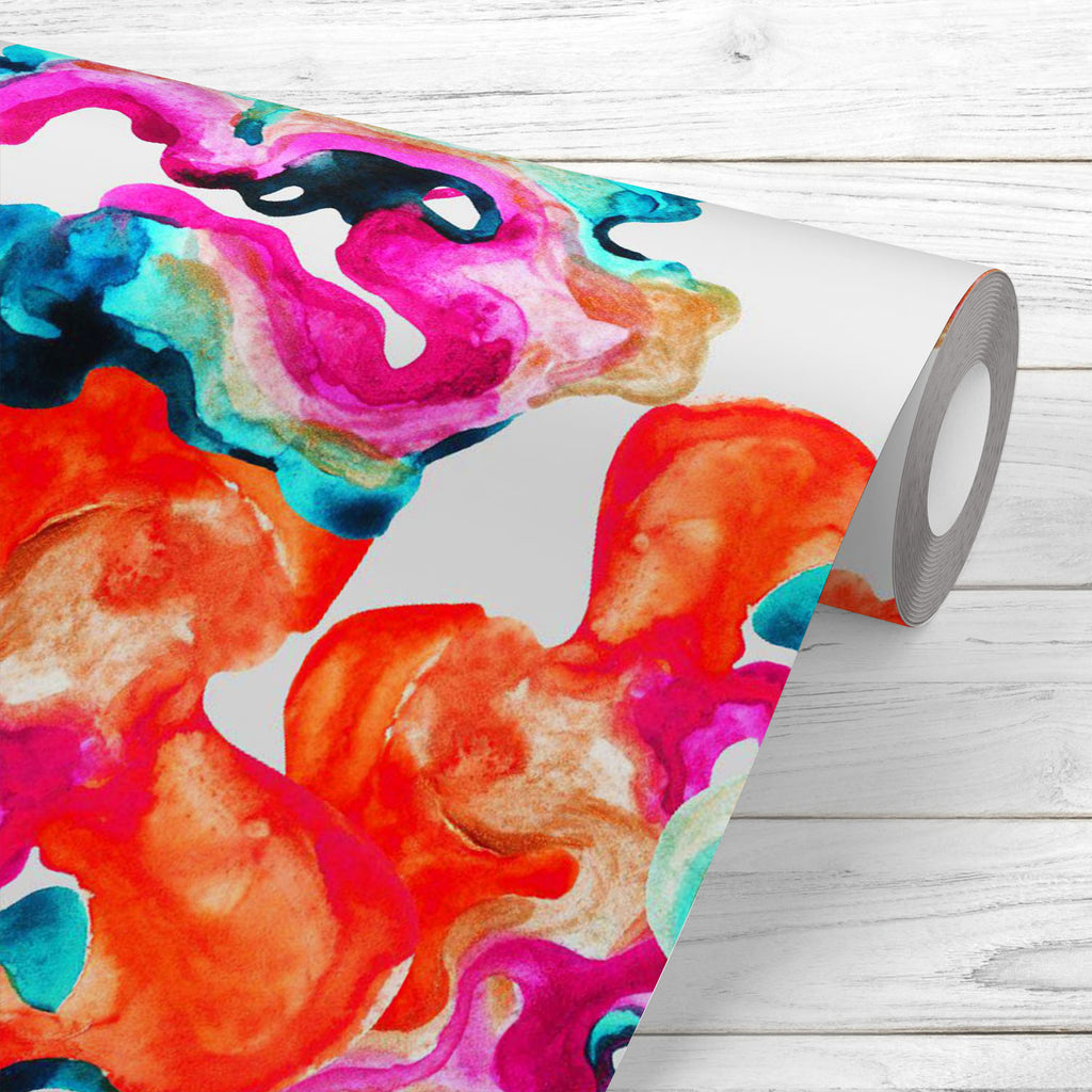 Abstract Curved Shapes Wallpaper Roll - Wallpapers Peel & Stick - ArtzFolio.com